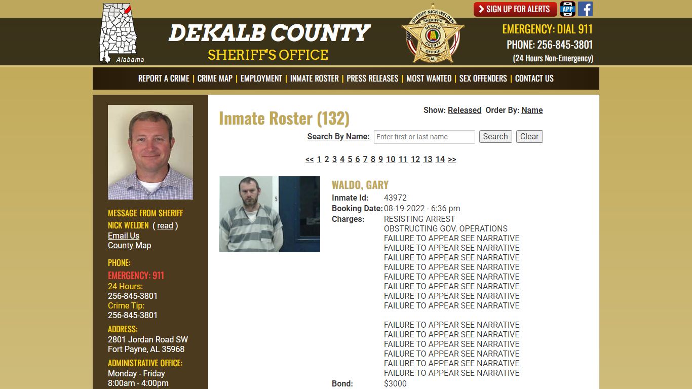 Inmate Roster - Page 2 Current Inmates Booking Date Descending - DeKalb ...